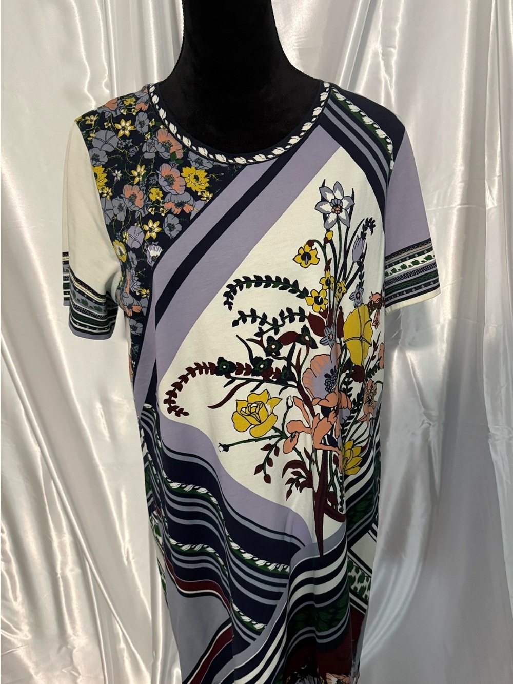 Women's Floral Print Short Sleeve Top - Multicolor